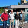 Besitzerwechsel im Aqualon: Bürgermeister Alexander Guhl, mit den Geschäftsführern von Stiftung Bad Zurzach Isabelle Strub, Aqualon ...