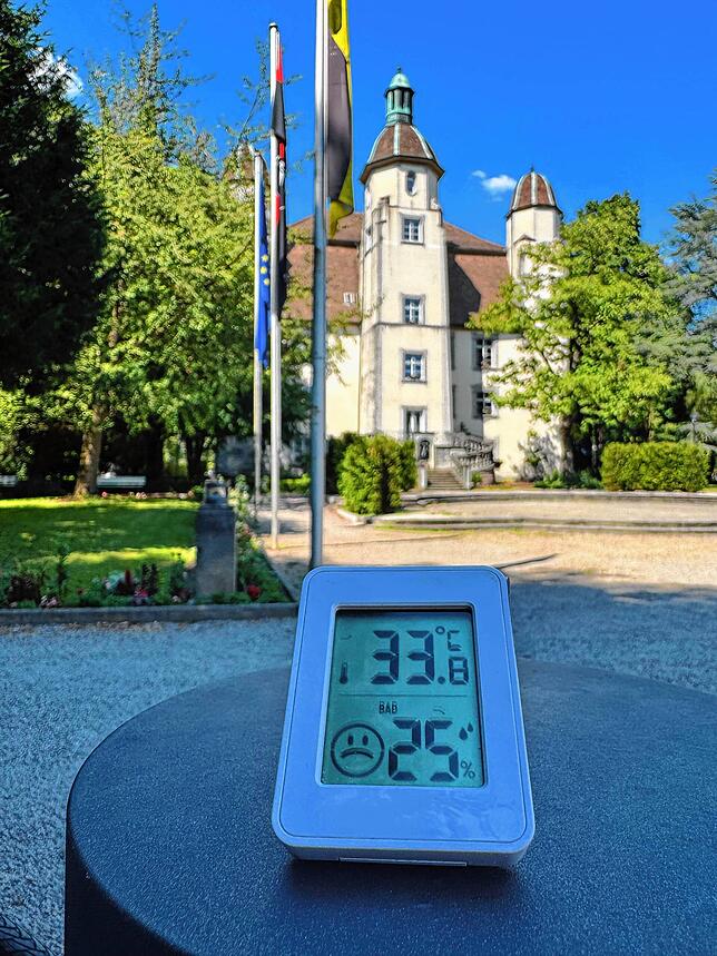 Mit 33,8 Grad war es im Bad Säckinger Schlosspark nur unwesentlich kühler als auf dem Münsterplatz.