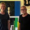 Der Tiengener Künstler Josef Briechle (rechts) hat für die Chilbiverlosung 2021 ein Kunstwerk geschaffen. Die Junggesellen, hier ...