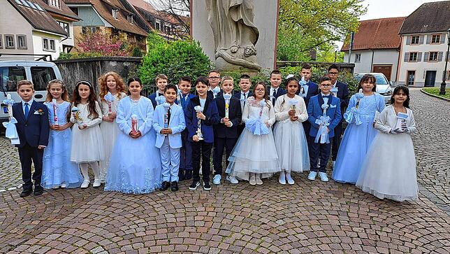 Kommunionskinder in der Münsterpfarrei.