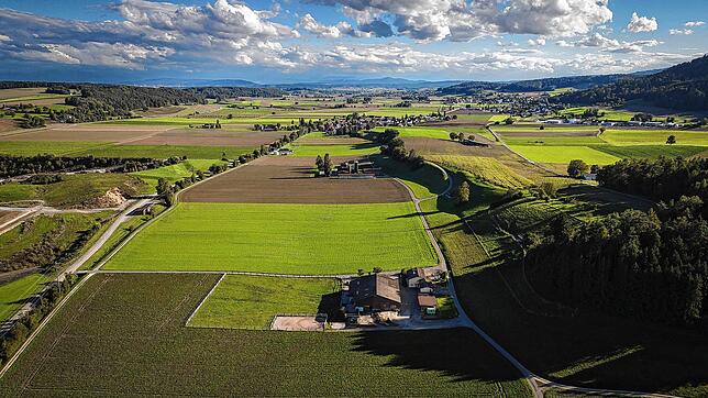 Das Haberstal in Windlach in der Gemeinde Stadel, fotografiert mit einer Drohne am Freitag, 9. September 2022. Hier soll ein Tiefenlager ...