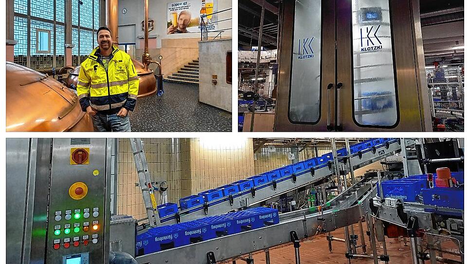 Michael Huschens erklärt den Kastenwascher der Fürstenberg-Brauerei. Rund 3000 Stück schafft dieser pro Stunde.