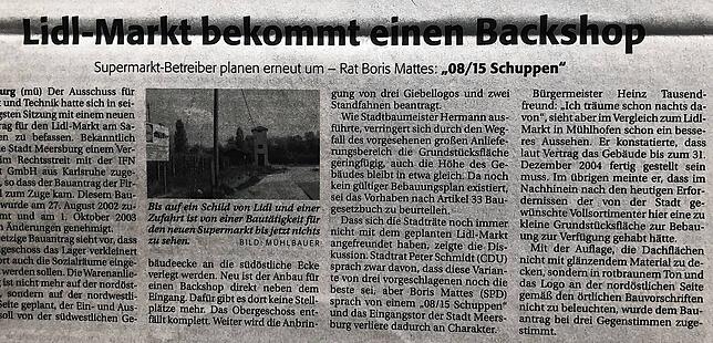 So berichtete der SÜDKURIER am 29. April 2004. Damals wurde im Ausschuss für Umwelt und Technik über Änderungen des Bauantrags diskutiert.