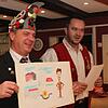 Obervermesser Clemens Scheidweiler (rechts) trägt während der Martinisitzung im Zunfthaus Obertor das &bdquo;Wort zum Tag&ldquo; im ...