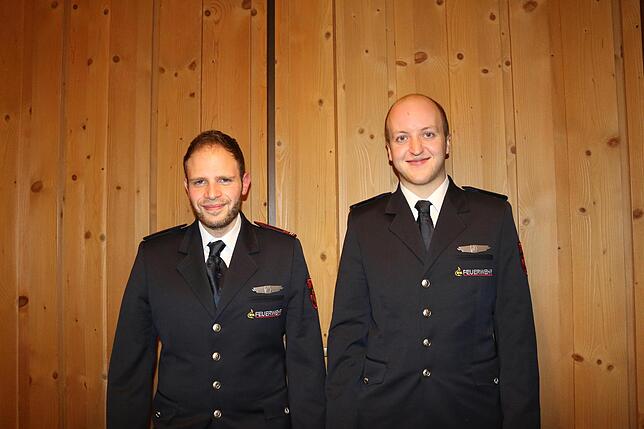 Das neu Führungsteam der Freiwilligen Feuerwehr Unterbränd Kommandant Michael Becker und sein Stellvertreter Tim Mailänder (von links) ...
