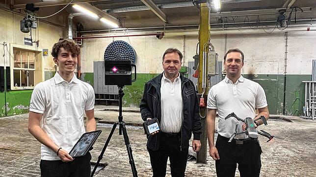 Patrick Herzog, Oliver Bäger und Maurice Sobiera erstellen ein digitales Lauffenmühle-Museum.