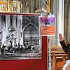 Ein bemerkenswertes Foto vom Baubeginn im November 1908 zeigt Christine Gäng: Architekt und Bauarbeiter mit drei Pferdefuhrwerken im ...