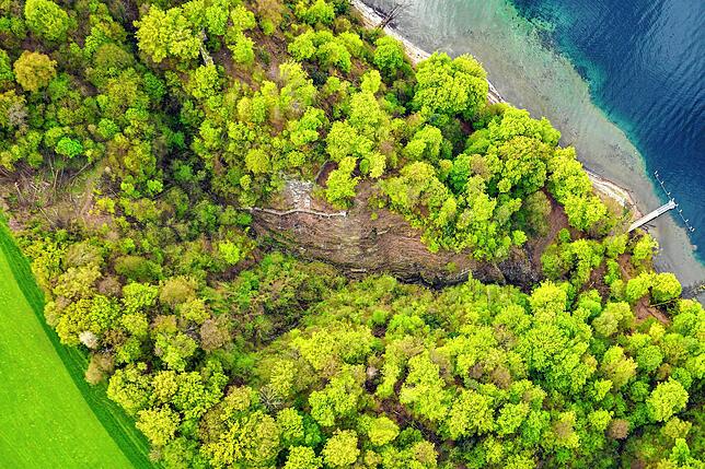Die Marienschlucht im April 2023 aus der Luft. Rechts ist der Anlegesteh zu sehen. (Archivbild)