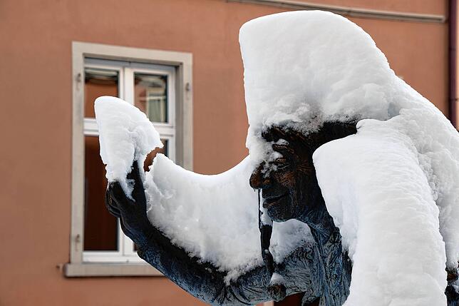 Bild 1: Und noch mehr Schnee! Die weißen Berge türmen sich in Stockach