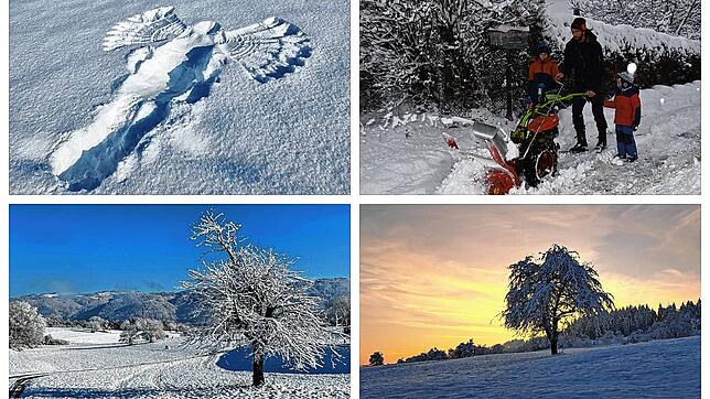 Der Winter zeigt sich am ersten Adventswochenende, 2. und 3. Dezember 2023 von seiner schönsten Seite, wie hier in Horheim, Birkendorf ...