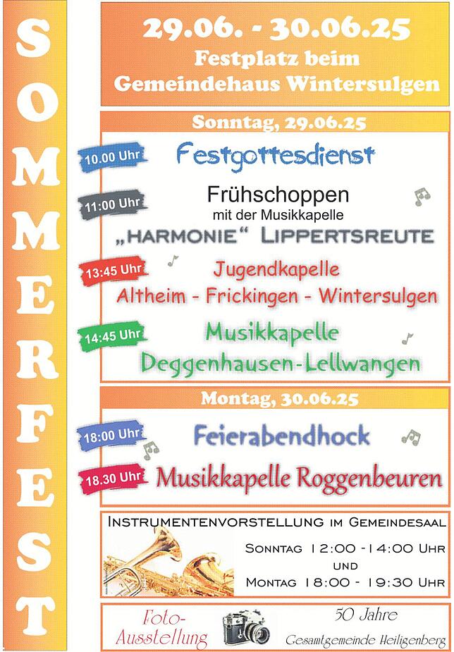 Bild 1: Sommerfest Musikverein Wintersulgen e.V.: Flotte Blasmusik in schöner Atmosphäre