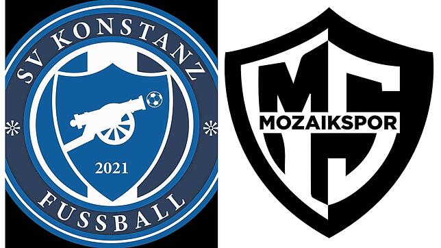 Die Logos des SV Konstanz (links) und Mozaikspor Radolfzell.