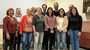 Die besten Probenbesucher des  Chors Binzgen werden  geehrt (von links): Ursula Böhler, Inge Rüd, Silvia Hasieber, Regina Keller, Vroni ...