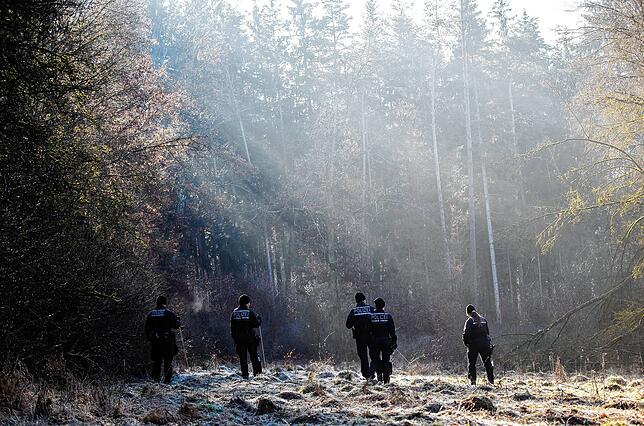 Auch in einem Waldstück wurde gesucht