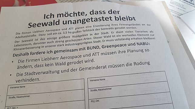 Bisher haben 700 Menschen die Liste unterschrieben. Sie kann im Internet unter www.bund-friedrichshafen.de heruntergeladen werden.