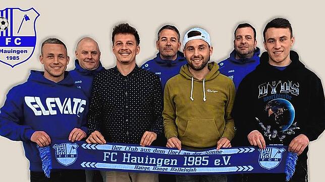 FC Hauingen blickt in die Zukunft: (von links) Tobias Keller, Sportvorstand René Gentner, Fabio Kammerer, Sportlicher Leiter Patrick ...