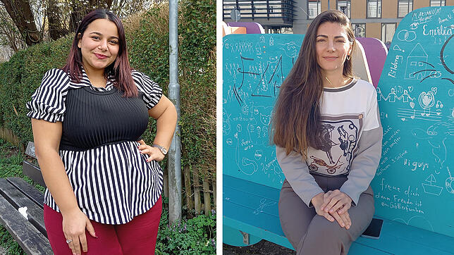Zwei Frauen, die es geschafft haben: Nour Alfadel (links) hat inzwischen die deutsche Staatsbürgerschaft und Violetta Klimenko, die vor ...