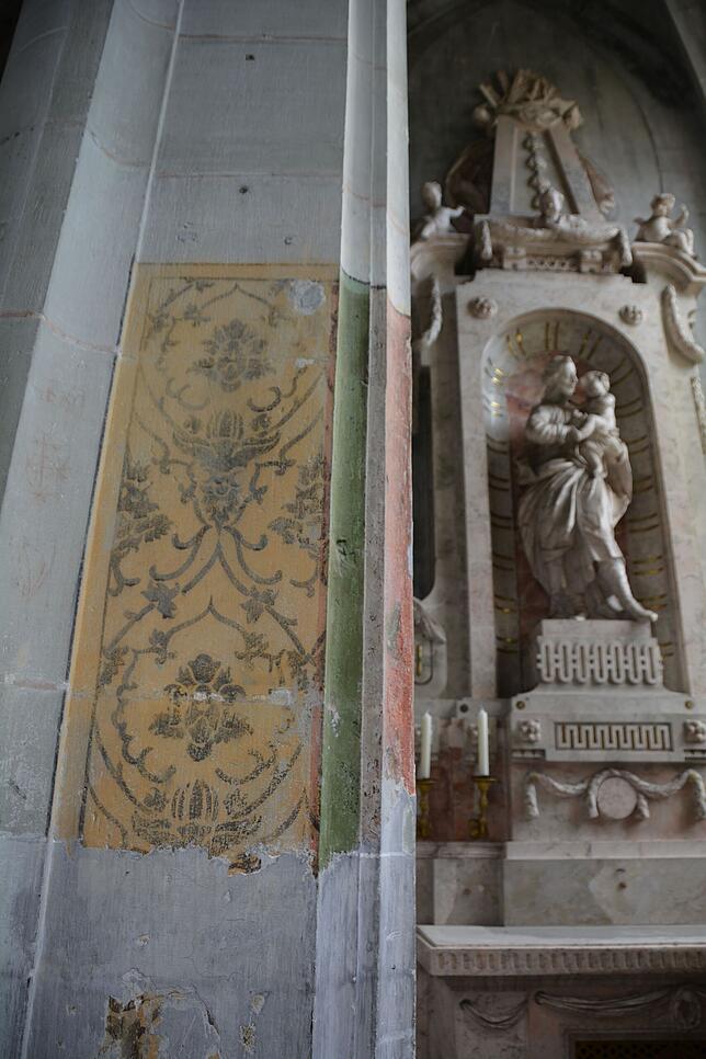 Reste von Malereien, die aus der Renaissance stammen, tauchten bei der Sanierung des Salemer Münsters auf.