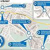 Die Übersicht zeigt die Lage der Kreisverkehre in Markdorf und Bermatingen.