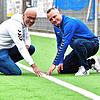 Guter Dinge: Vorsitzender Gerrit Höveler (rechts) und Axel Block, sein Vize im Vorstand, freuen sich schon auf die ersten Trainings und ...