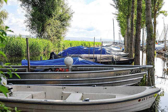 Der Mooser Hafen im Frühsommer 2024. Hier hatten die Boote keine Probleme.