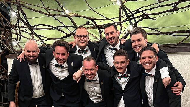 Der Vorstand der Surianer Gemeinde (von links): Denis Fuchs (Narrenzeitungschef), Pascal Kromer (Pressesprecher), Sebastian Laier ...