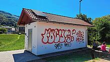 Zerstörungswut neben der Pumptrack-Strecke beim Frankenmattstadion: Löcher in der Wand und Graffiti erfordern nun wieder städtische ...