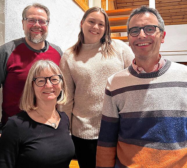 Die besten Probenbesucher der Hotzenwald-Bauernkapelle (von links): Stephan Dörnte, Cornelia Jehle, Annabell Albiez und Christian Maier.