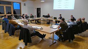 Der Gemeinderat von Sauldorf diskutiert in der jüngsten Sitzung den Entwurf für das neue Logo der Gemeinde. Bild: Heinrich Sturm