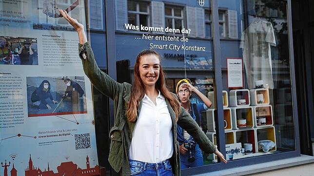 Ein Laden für Smart Green City in der Hussenstraße 13: Hannah Horstmann, zuständig für die Öffentlichkeitsarbeit des Projekts, findet ...