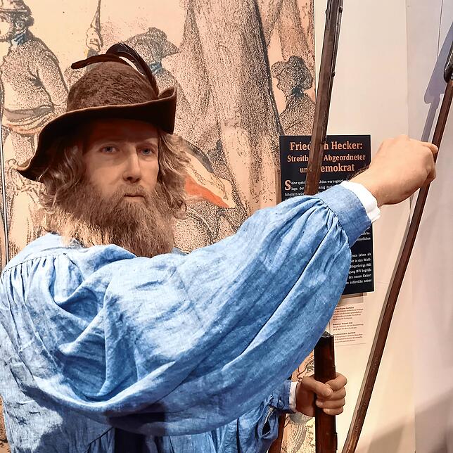 Wegweisend: Die Figur des Friedrich Hecker in der Ausstellung zur Revolution 1848/49 im Konstanzer Kulturzentrum am Münster.