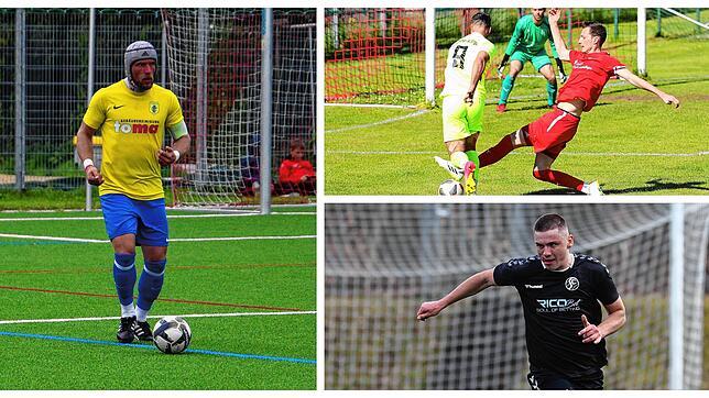 Patrick Peters (links) verlässt den FC Singen, Konstantin Hahn (rechts unten) greift wieder für den SC Konstanz-Wollmatingen an. Felix ...