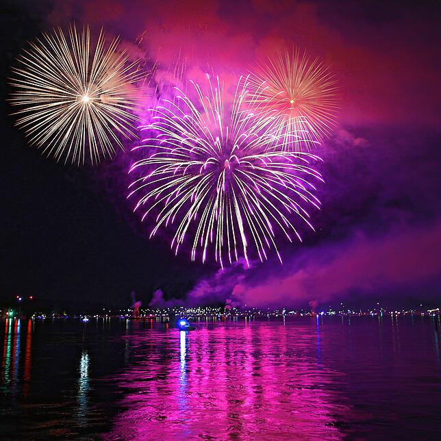 Auf das Feuerwerk im Konstanzer Trichter haben die Seenachtfest-Besucher hingefiebert. Die Gäste im Biergarten des Inselhotels hatten ...