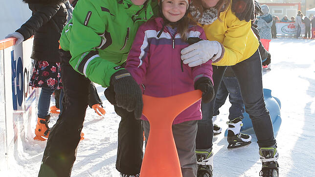 Die kleinen Robben aus Kunststoff helfen bei den ersten Schritten auf der Eisbahn.