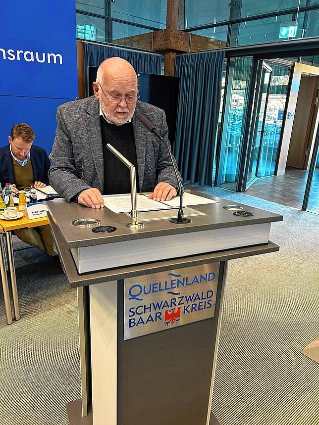 Seine wohl letzte Haushaltsrede im Kreistag hält Edgar Schurr.