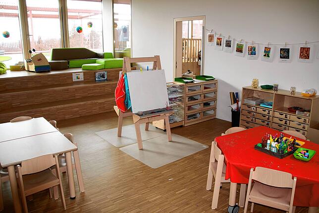 Blick in die Feuerwehr-Kita, die im März mit dem Hugo-Häring-Preis ausgezeichnet wird.