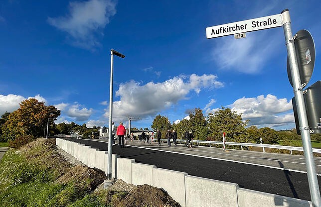 Der neue Geh- und Radweg in Richtung Aufkirch.