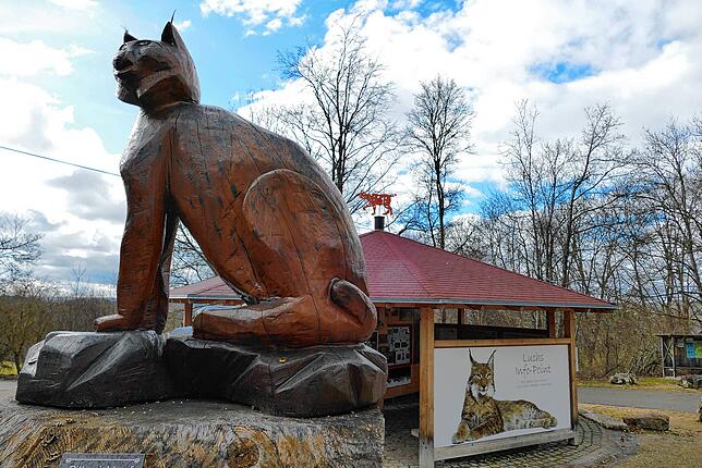 Der Luchs-Infopoint bei Leibertingen.