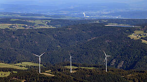 Drei Windräder errichtete EnBW im Jahr 2017 auf dem Glaserkopf bei Hasel.