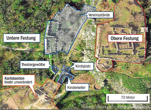 Bild 1: Nur 3500 Besucher zeitgleich! Das Burgfest findet in diesem Jahr nur auf der unteren Festung statt