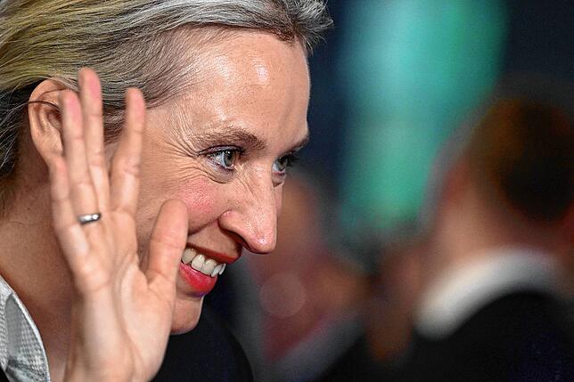 Die AfD legte deutlich zu: Alice Weidel, Bundesvorsitzende und Kanzlerkandidatin der AfD, bei der Wahlparty in der Bundesgeschäftsstelle.