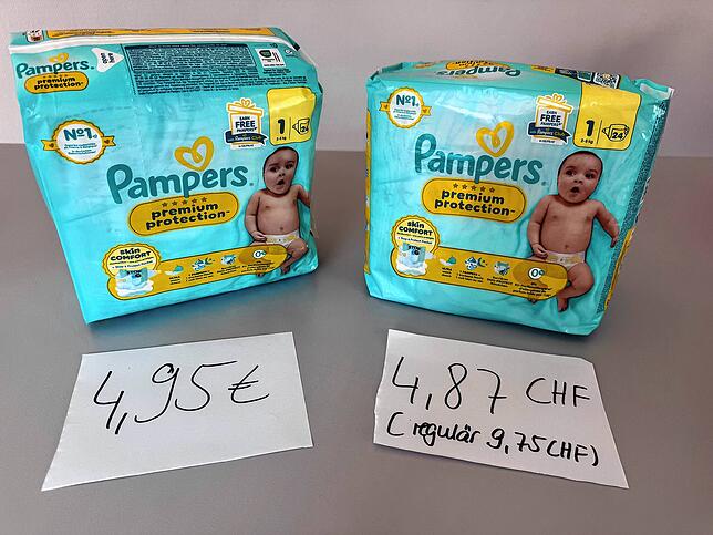 Die Preise für Windeln.