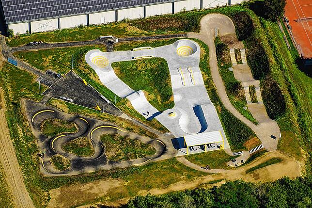 Der Salemer Skatepark aus der Luft. Bild: Gerhard Plessing