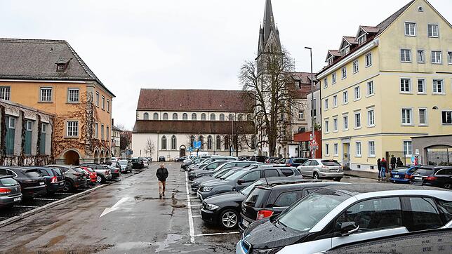 Der Parkplatz in Konstanz auf dem Stephansplatz im Januar 2024.