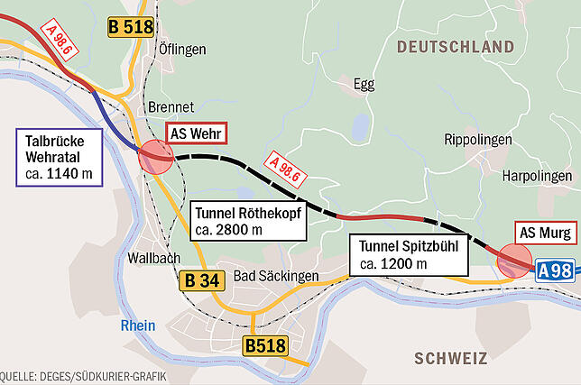 Bild 1: Bau A98: Harpolinger Straße wegen Tiefenbohrungen gesperrt