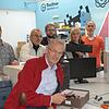 Engagieren sich für den PC-Kreisel des Mehrgenerationenhauses: (von links) Peer Griebel, Dietrich Brandt, Thomas Keckeisen, Reinhard ...