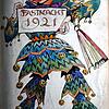 Ab 1921 führte der Bildhauer und Maler Victor Mezger junior das Narrenbuch der Überlinger Narrenzunft. &bdquo;Mit spitzer Feder und ...