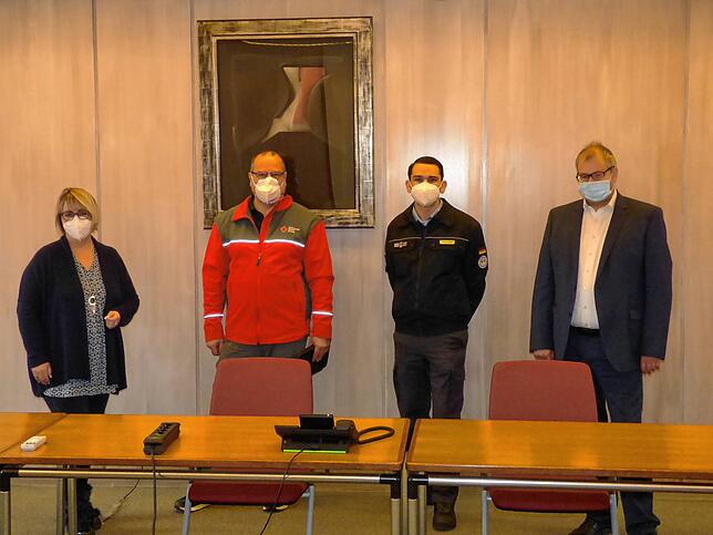 Sie organisieren und managen das Bad Säckinger Testzentrum im Kursaal (von links): Lisa Vogt, Vorsitzende des Handels- und ...