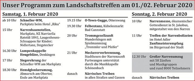 Bild 3: Landschaftstreffen Stegstrecker Pfullendorf e. V. 2020: 58 Zünfte beim Landschaftstreffen
