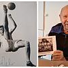Akrobatisch am Ball: Toni Lehr, Fußballer beim FC Singen 04 in den 1950er-Jahren. Lehr spielte bis 1958 bei den Hohentwielern und war ...